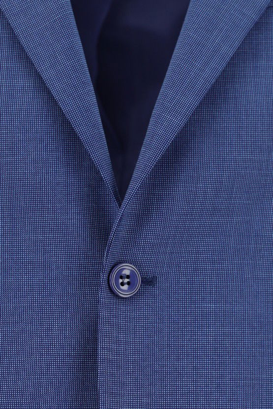 Erkek Giyim - Slim Fit Dar Kesim Klasik Desenli Takım Elbise