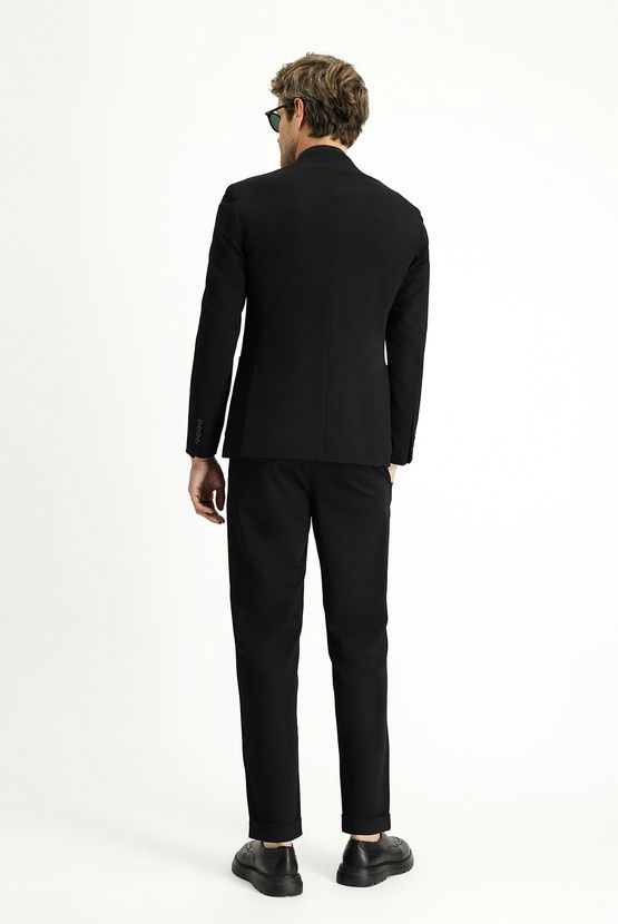 Erkek Giyim - Super Slim Fit Ekstra Dar Kesim Beli Lastikli İpli Takım Elbise