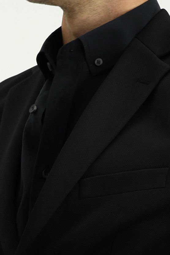 Erkek Giyim - Super Slim Fit Ekstra Dar Kesim Beli Lastikli İpli Takım Elbise