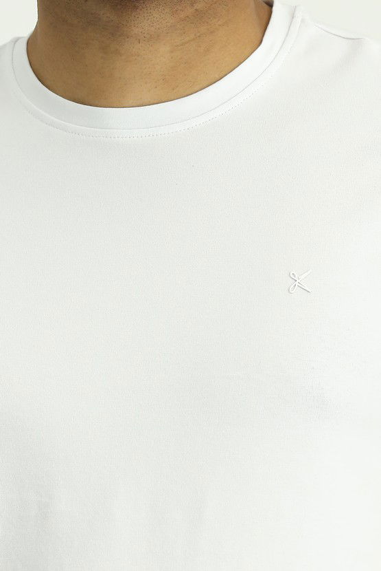 Erkek Giyim - Bisiklet Yaka Slim Fit Dar Kesim Süprem Pamuklu Tişört