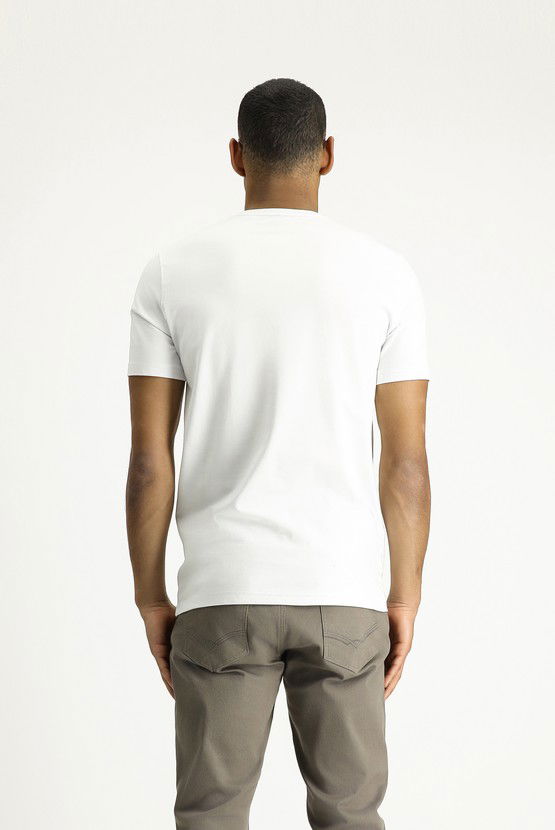 Erkek Giyim - Bisiklet Yaka Slim Fit Dar Kesim Süprem Pamuklu Tişört