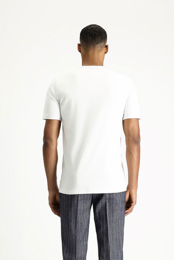 Erkek Giyim - Bisiklet Yaka Slim Fit Dar Kesim Süprem Pamuklu Tişört