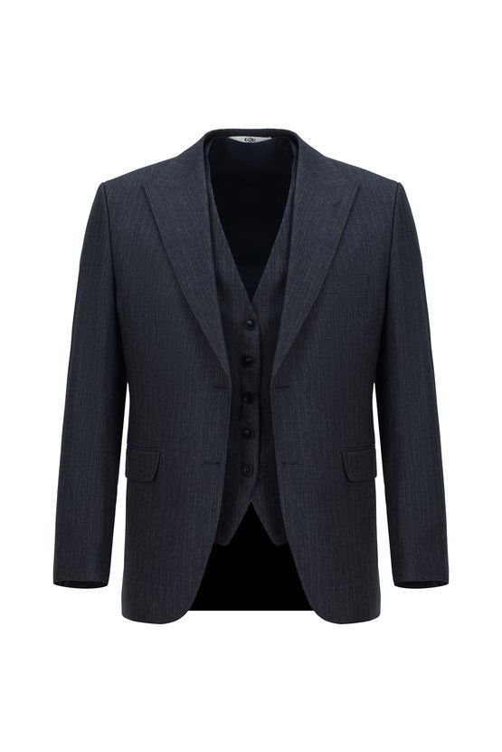 Erkek Giyim - Slim Fit Dar Kesim Kombinli Yelekli Takım Elbise