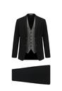  SİYAH  Super Slim Fit Ekstra Dar Kesim Yelekli Takım Elbise