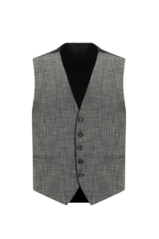 Erkek Giyim - Super Slim Fit Ekstra Dar Kesim Yelekli Takım Elbise