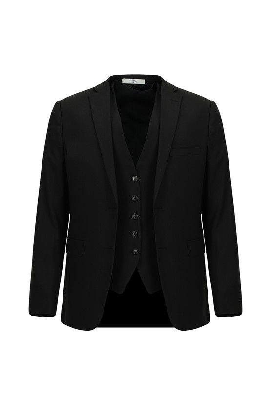 Erkek Giyim - Super Slim Fit Ekstra Dar Kesim Yelekli Takım Elbise