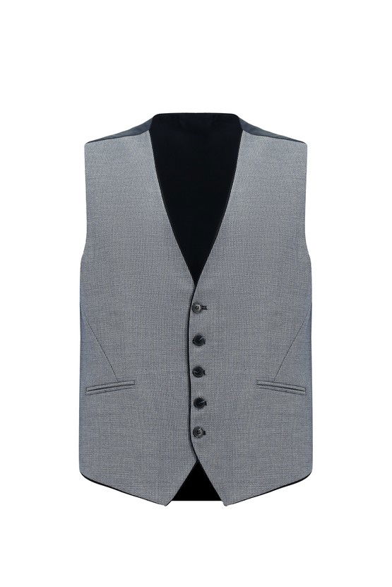Erkek Giyim - Slim Fit Dar Kesim Yelekli Takım Elbise