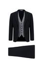  KOYU LACİVERT  Super Slim Fit Ekstra Dar Kesim Yelekli Takım Elbise