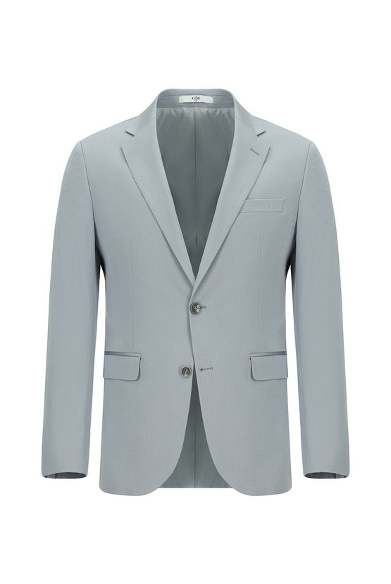 Erkek Giyim - Slim Fit Dar Kesim Pamuklu Lyocell Klasik Takım Elbise