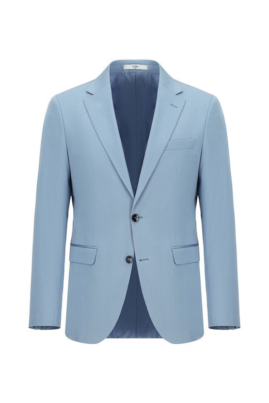 Erkek Giyim - Slim Fit Dar Kesim Pamuklu Lyocell Klasik Takım Elbise