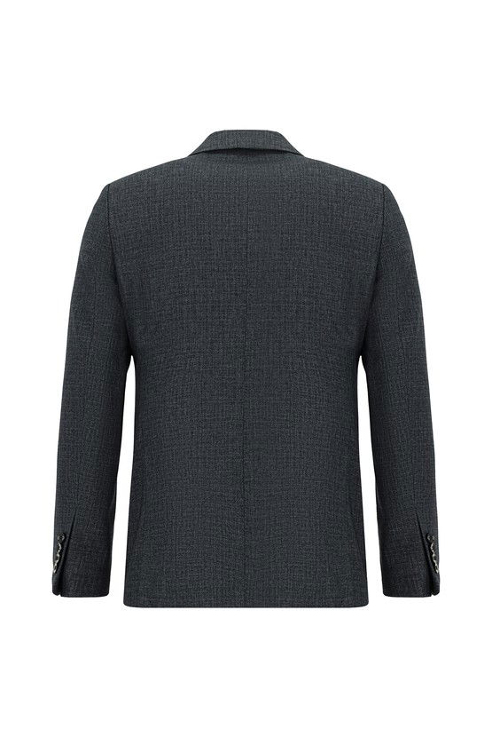 Erkek Giyim - Slim Fit Dar Kesim Desenli Kruvaze Takım Elbise