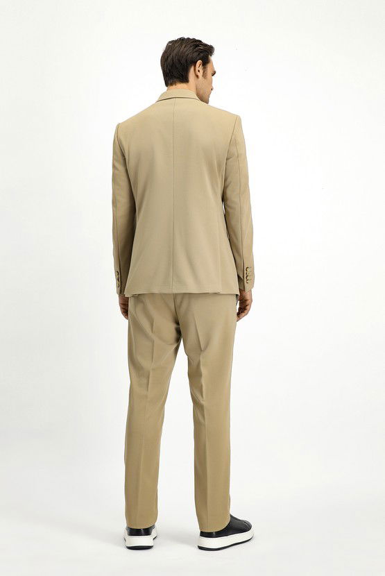 Erkek Giyim - Slim Fit Dar Kesim Kruvaze Takım Elbise
