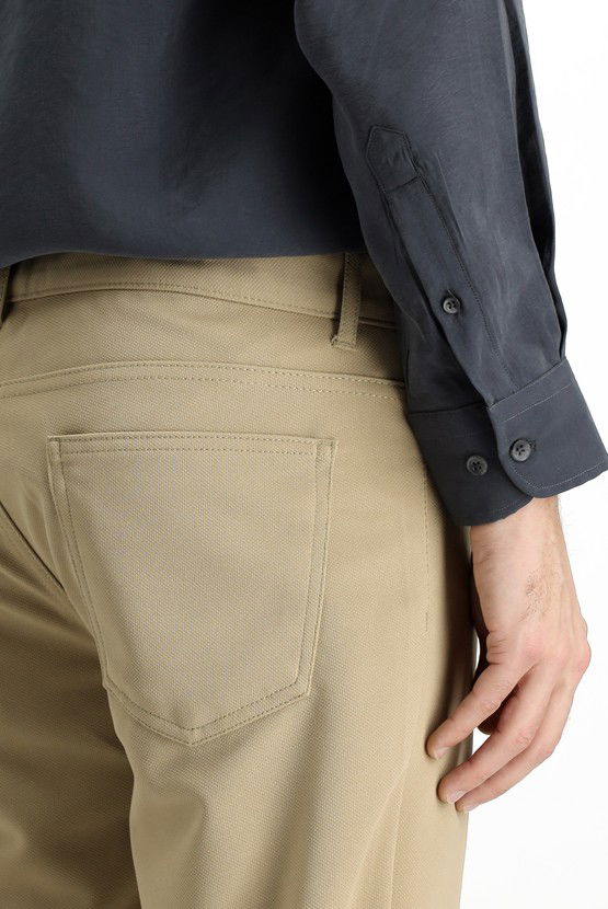 Erkek Giyim - Slim Fit Dar Kesim Kanvas / Chino Pantolon