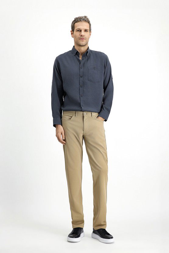 Erkek Giyim - Slim Fit Dar Kesim Kanvas / Chino Pantolon