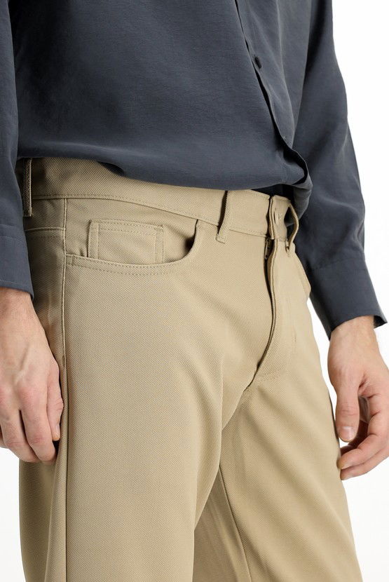 Erkek Giyim - Slim Fit Dar Kesim Kanvas / Chino Pantolon