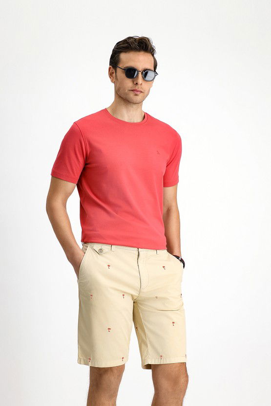 Erkek Giyim - Bisiklet Yaka Slim Fit Dar Kesim Süprem Pamuklu Tişört