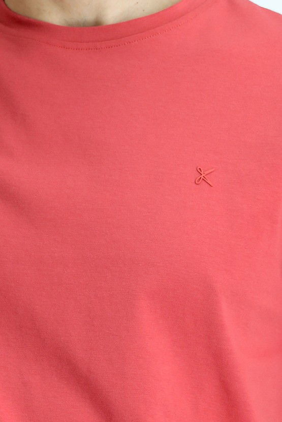 Erkek Giyim - Bisiklet Yaka Slim Fit Dar Kesim Süprem Pamuklu Tişört