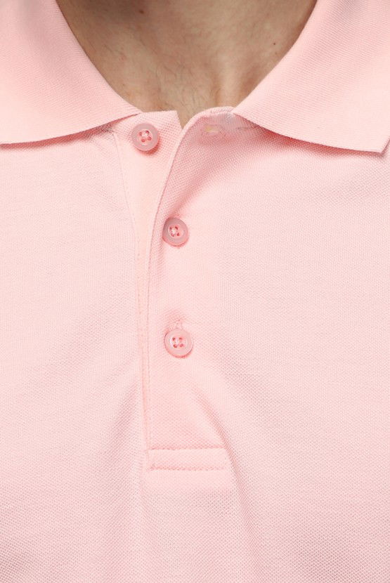 Erkek Giyim - Slim Fit Dar Kesim Nakışlı Pamuk Polo Yaka Tişört