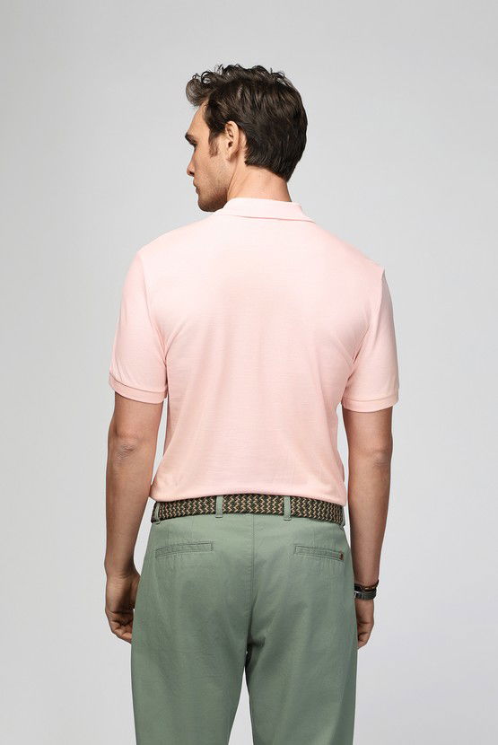 Erkek Giyim - Slim Fit Dar Kesim Nakışlı Pamuk Polo Yaka Tişört
