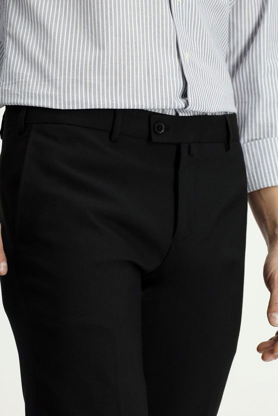Erkek Giyim - Slim Fit Dar Kesim Yünlü Klasik Kumaş Pantolon