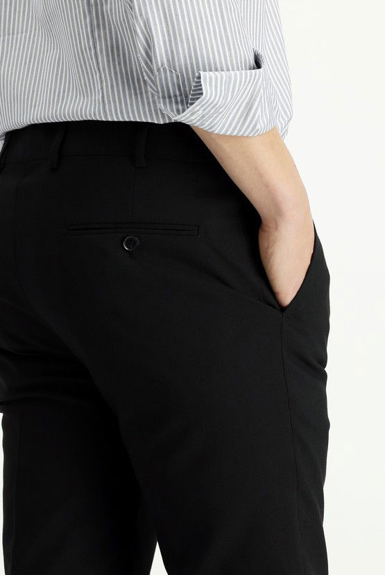Erkek Giyim - Slim Fit Dar Kesim Yünlü Klasik Kumaş Pantolon
