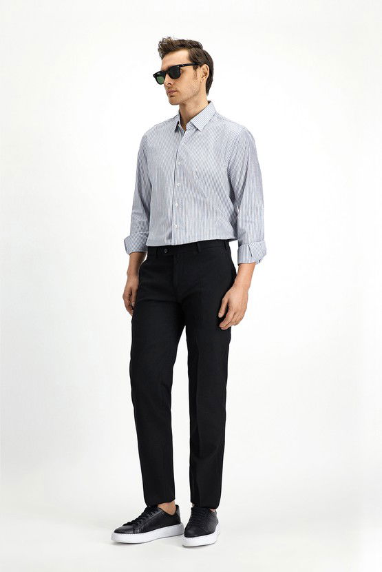 Erkek Giyim - Slim Fit Dar Kesim Yünlü Klasik Kumaş Pantolon