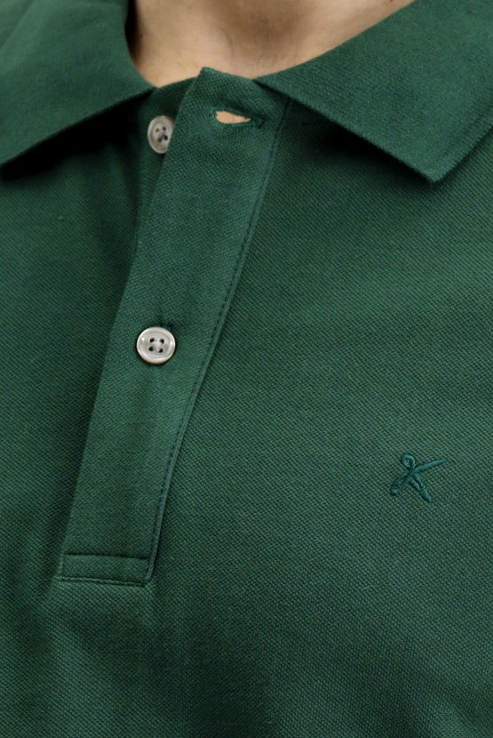 Erkek Giyim - Polo Yaka Slim Fit Dar Kesim Nakışlı Pamuk Tişört
