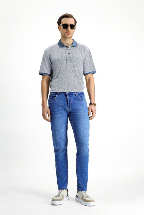 Erkek Giyim - Slim Fit Dar Kesim Likralı Denim Pantolon