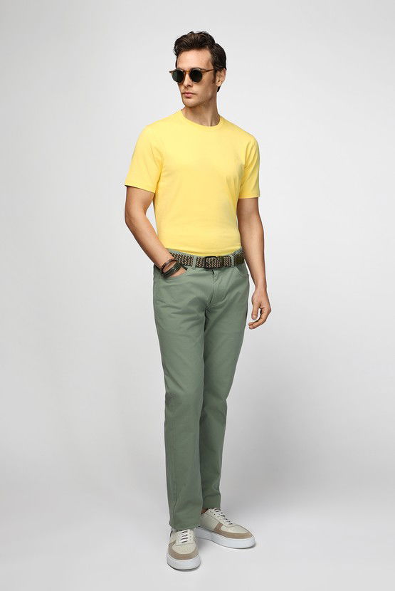 Erkek Giyim - Bisiklet Yaka Slim Fit Dar Kesim Süprem Pamuklu Tişört