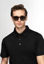  SİYAH  Slim Fit Dar Kesim Pamuk Desenli Polo Yaka Tişört
