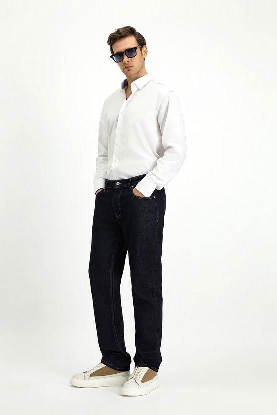 Erkek Giyim - Regular Fit Likralı Denim Pantolon