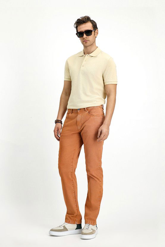 Erkek Giyim - Regular Fit Likralı Kanvas / Chino Pantolon