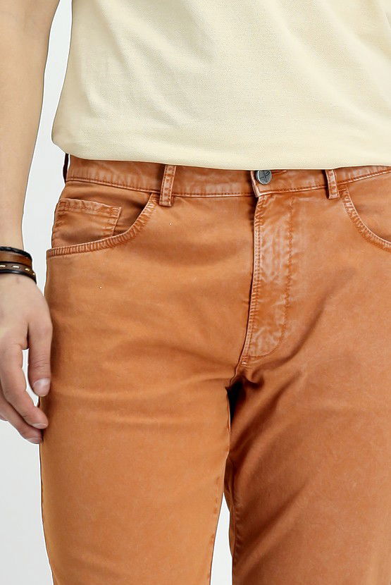 Erkek Giyim - Regular Fit Likralı Kanvas / Chino Pantolon
