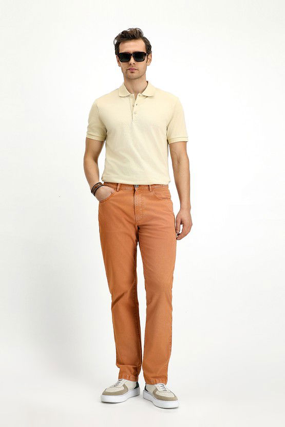 Erkek Giyim - Regular Fit Likralı Kanvas / Chino Pantolon