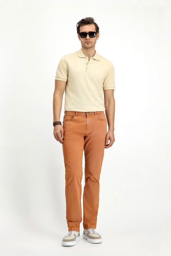 Erkek Giyim - Regular Fit Likralı Kanvas / Chino Pantolon