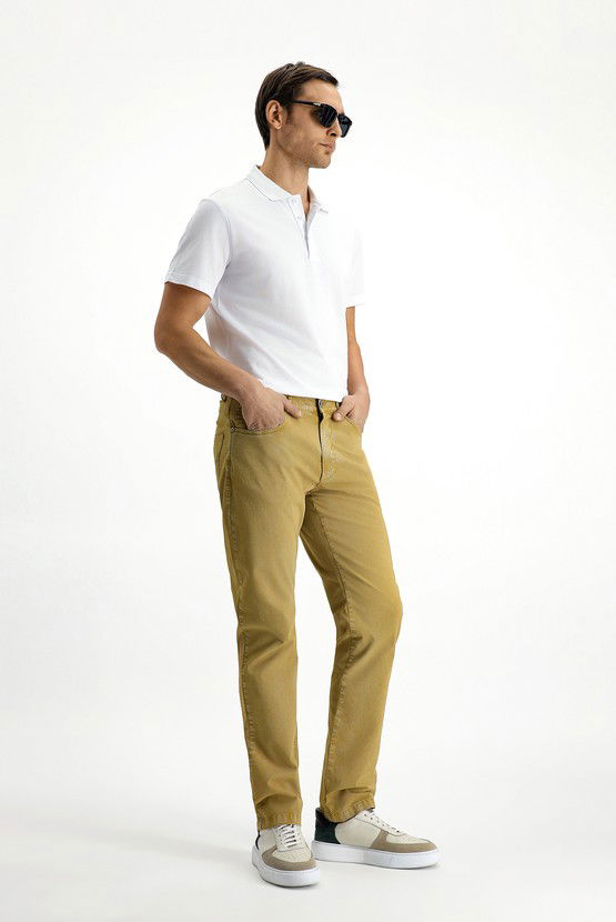 Erkek Giyim - Regular Fit Likralı Kanvas / Chino Pantolon