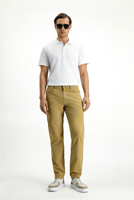 Erkek Giyim - Regular Fit Likralı Kanvas / Chino Pantolon