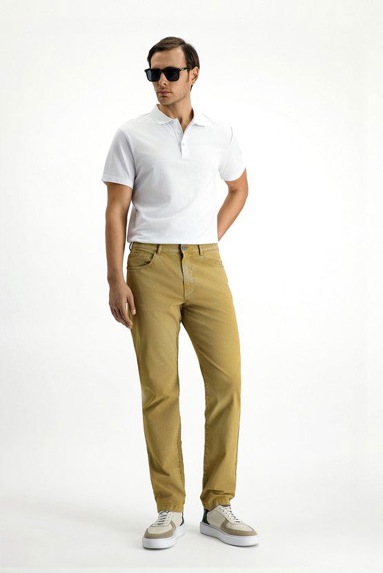 Erkek Giyim - Regular Fit Likralı Kanvas / Chino Pantolon