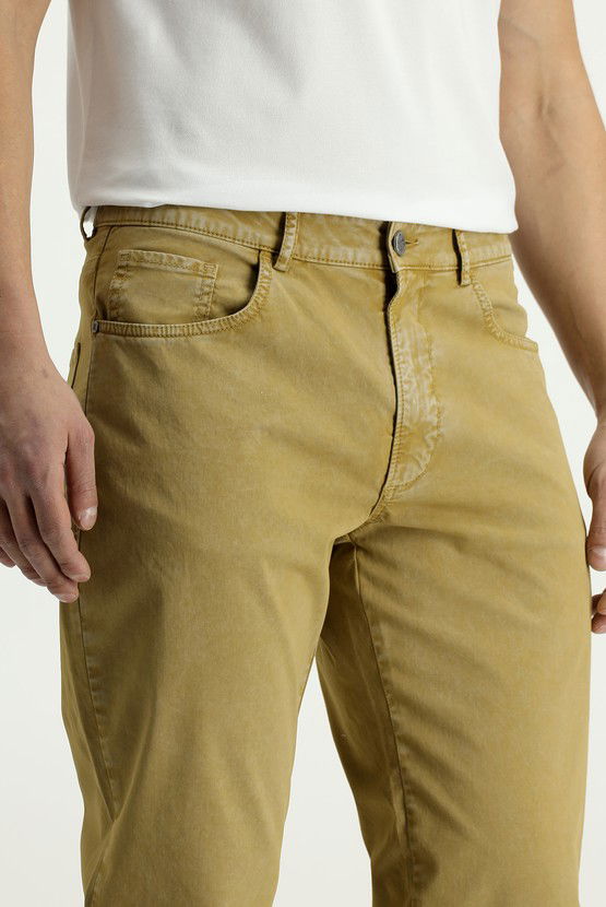 Erkek Giyim - Regular Fit Likralı Kanvas / Chino Pantolon