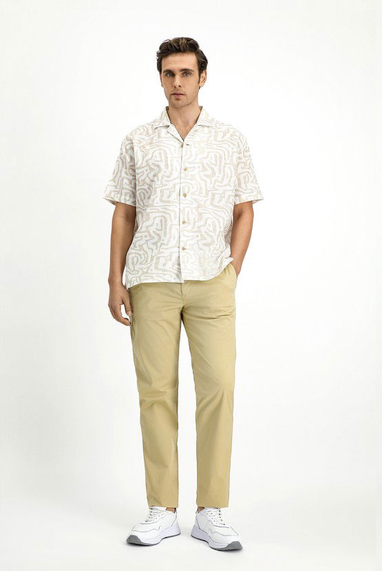 Erkek Giyim - Regular Fit Likralı Kanvas / Chino Pantolon