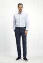  KOYU LACİVERT  Slim Fit Dar Kesim Beli Lastikli İpli Keten Karışımlı Pantolon