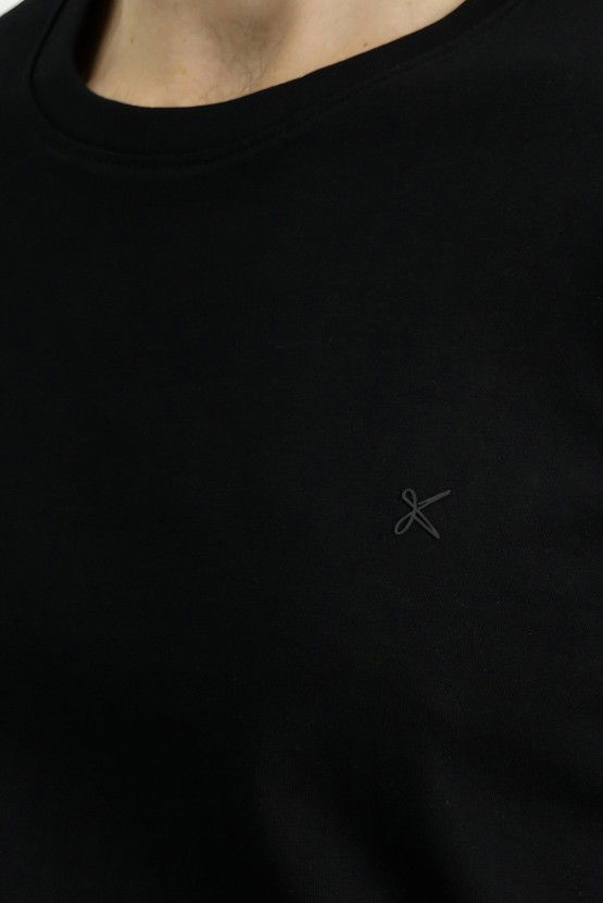 Erkek Giyim - Bisiklet Yaka Slim Fit Dar Kesim Pamuk Tişört