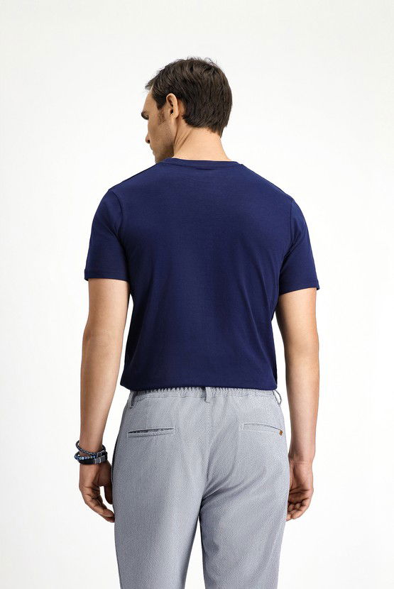 Erkek Giyim - Bisiklet Yaka Slim Fit Dar Kesim Pamuk Tişört
