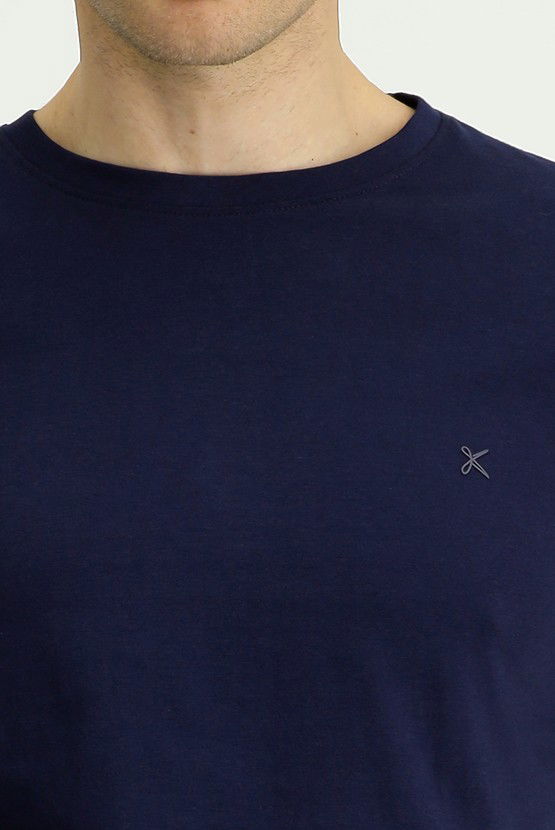 Erkek Giyim - Bisiklet Yaka Slim Fit Dar Kesim Pamuk Tişört