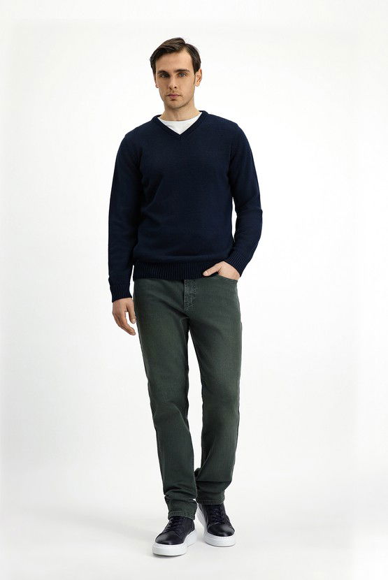 Erkek Giyim - V Yaka Regular Fit Triko Kazak