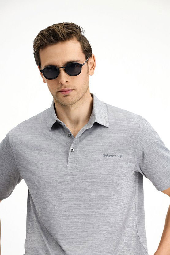 Erkek Giyim - Slim Fit Dar Kesim Baskılı Polo Yaka Tişört