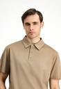  ORTA BEJ  Slim Fit Dar Kesim Pamuk Desenli Polo Yaka Tişört