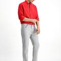  AÇIK GRİ  Slim Fit Dar Kesim Desenli Likralı Kanvas / Chino Pantolon