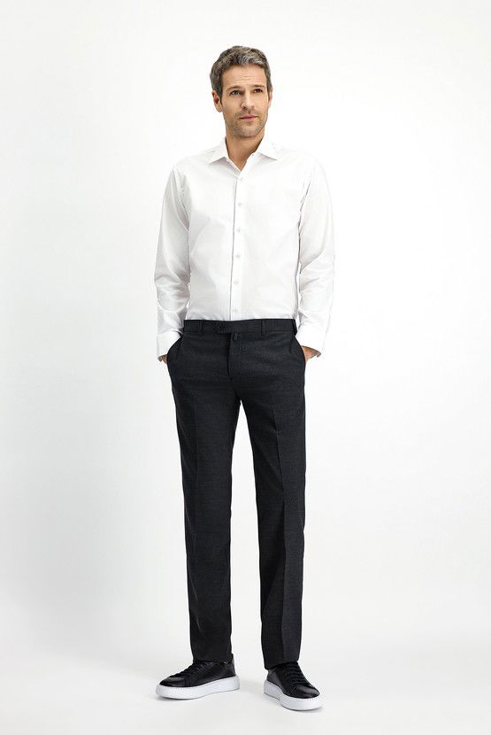 Erkek Giyim - Slim Fit Dar Kesim Yünlü Klasik Kumaş Pantolon