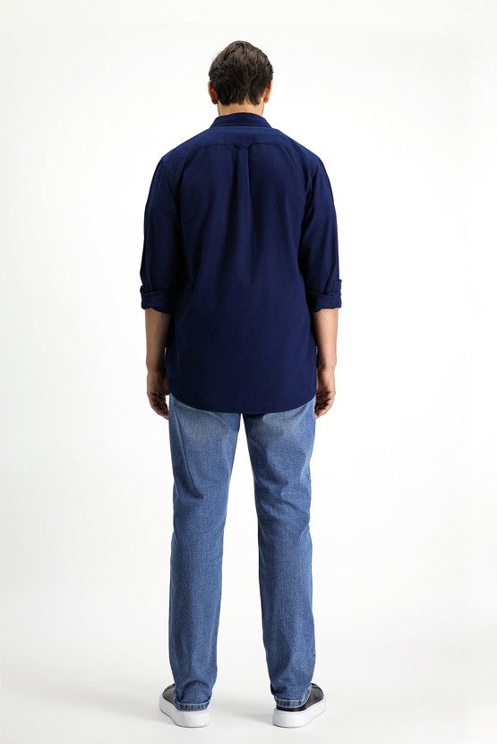 Erkek Giyim - Regular Fit Likralı Denim Pantolon
